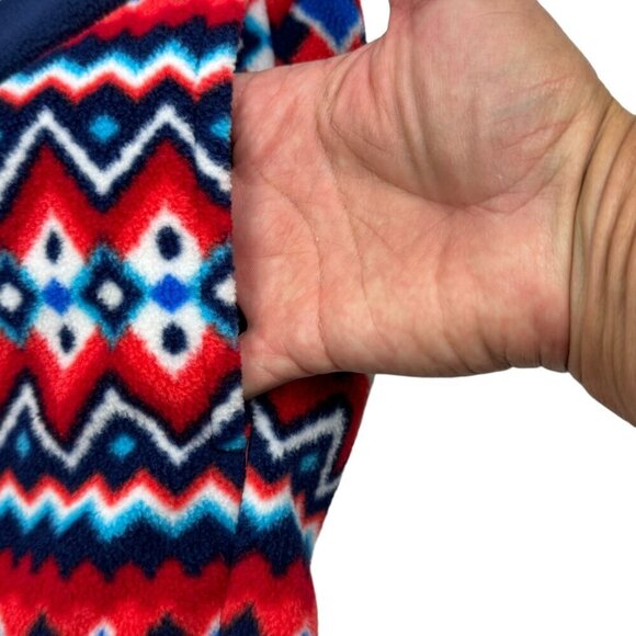 Lands' End Snap Button Artsy/Southwestern/Western Fleece Pullover Women's XL-18 - Picture 5 of 8